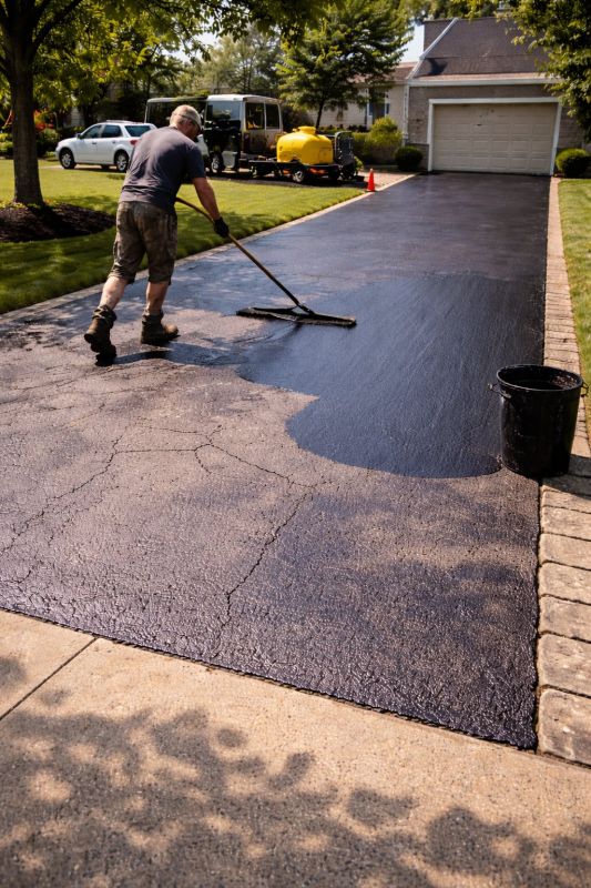 Hot Tar Driveway Sealing in Greenville, SC
